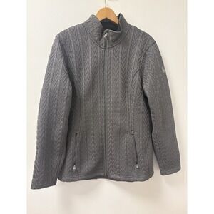 Spyder Womens Major Core Cable Stryke Gray Sweater Jacket Full Zip Size XL